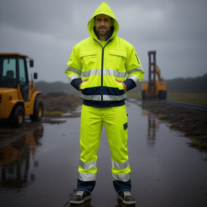 เสื้อแจ็คเก็ต PLANAM รุ่น Comfort สีเหลืองสะท้อนแสง/กรมท่า ไซส์ L เสื้อกันฝน - Product Image 3