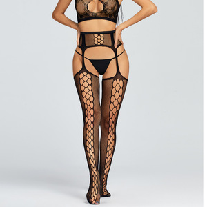 Bas résille pour femme avec <span class=keywords><strong>porte</strong></span>-jarretelles attaché <span class=keywords><strong>Collants</strong></span> évidés - Product Image 4