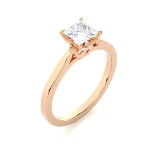 Bague solitaire en diamant cultivé en laboratoire CVD de taille princesse 2.01 carats bague de fiançailles en or rose de taille personnalisée - Product Image 4