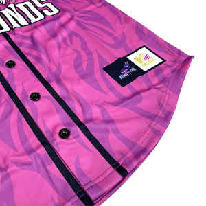 Streetwear personnalisé classique vintage imprimé par transfert de chaleur maillot de baseball rayé chemise-vêtements de sport séchage rapide 100% polyester - Product Image 5