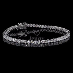 Elegante pulsera de tenis para mujer, Plata de Ley 925 con piedras de moissanita cortadas, ajuste de bisel, incrustaciones chapadas en rodio, regalo perfecto - Product Image 3
