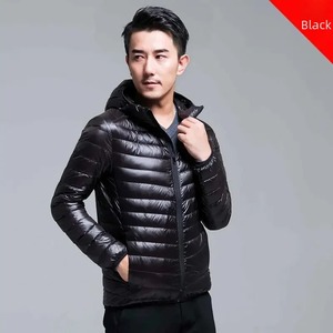 Manteau d'hiver fin en coton rembourré pour hommes Nouveau col montant à capuche court, style veste spéciale mince - Product Image 3