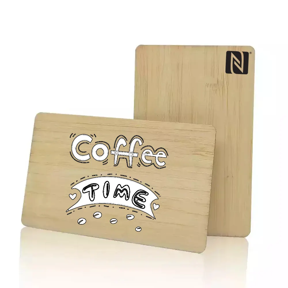 بطاقة مفتاح خشبية NFC مورد بطاقة RFID خشب بامبو
