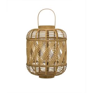 Bougie lanterne bougie en rotin bambou naturel, avec abat-jour en verre, lanterne avec poignée et ombre en verre, 40 pièces - Product Image 2