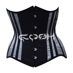Steel Boned Body Shaper Waist Training Printed Satin <b>Corset</b> - Product Image 4