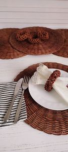 Ronds de serviette en osier naturel durable faits à la main écologiques avec couleur personnalisée pour décoration de fête fabriqués au Vietnam - Product Image 3