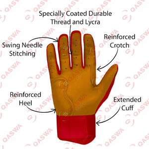 Nuevos y elegantes guantes de bateo de béisbol azules y rojos de cuero genuino de alta calidad transpirables resistentes para Unisex - Product Image 5