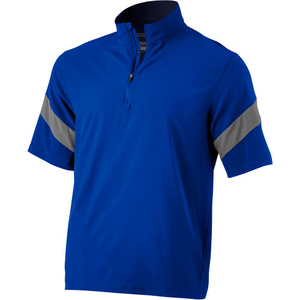 Veste de frappeur de baseball unisexe de haute qualité en gros, style décontracté, col montant, tissée, avec fermeture éclair 1/4 - Product Image 4