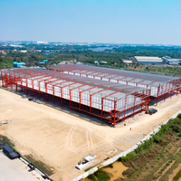 Vente directe usine : Bâtiment d'atelier à structure métallique, abri préfabriqué à ossature métallique économique