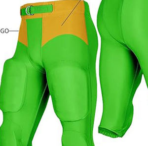 Pantalons de football pour hommes, équipement de compression, vert orange, collants athlétiques, protection rembourrée des genoux, vêtements de sport durables pour l'entraînement au football - Product Image 5