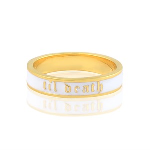 Anillo de Compromiso o Aniversario de Bodas de Plata de Ley con Diseño de Anillo Delgado Amarillo Hasta la Muerte, Unisex, Clásico, Apilable, para Regalo - Product Image 3
