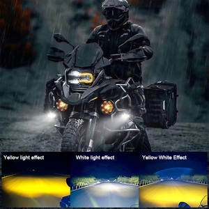 Phare de moto à 3 LED 60W en aluminium blanc et jaune, faisceau haut/bas, avec ventilateur - Product Image 3