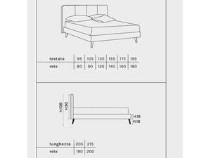 Lit double de luxe au design moderne et élégant, tête de lit capitonnée, option de rangement, 100% fabriqué en Italie - Product Image 3