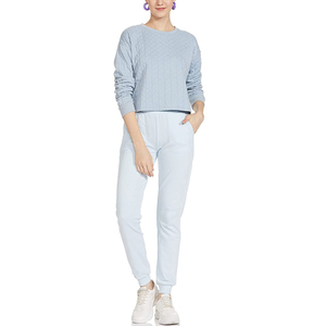 Sweat-shirt pour femme à manches longues, léger, de qualité supérieure, imprimé, automne-hiver, séchage rapide, col rond, 100% coton, doublé, OEM - Product Image 4