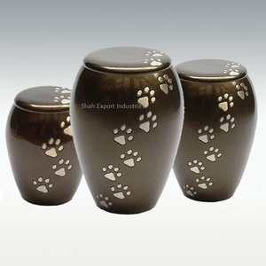 โกศใส่ศพสำหรับสัตว์เลี้ยงและทารกเถ้ากระดูกอุ้งเท้าทองโกศสีฟ้า - Product Image 6