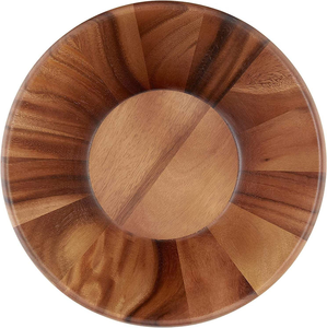 Bol à salade en bois d'acacia poli sur mesure, léger, vaisselle naturelle pour la cuisine, pour salade, soupe, céréales, fruits - Product Image 2