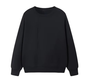 Sudadera con capucha de lona negra ligera y resistente, 100% algodón, diseño sólido, transpirable, ecológica, con logotipo personalizado bordado. - Product Image 2