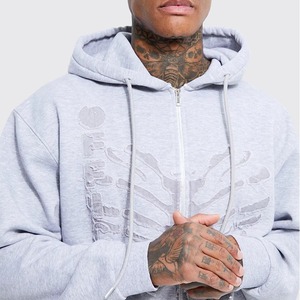 Personalizado 100% algodón de los hombres de alta calidad pantalones de chándal holgados Sudadera con capucha conjunto de gran tamaño pesado apilado chándal diseño en blanco - Product Image 3
