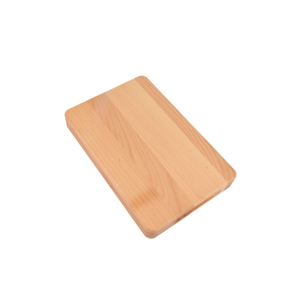 Tabla de cortar de madera de haya 30x20x4 cm, lijada, sin acabar, gruesa, con asas fresadas, venta al por mayor, con logo - Product Image 3