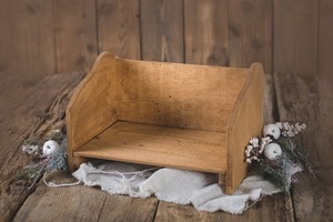Caja de madera rústica antigua de alta calidad, cunas de fotografía hechas a mano duraderas para recién nacidos, accesorios para sesión de fotos, Hospital vivo para bebés - Product Image 2