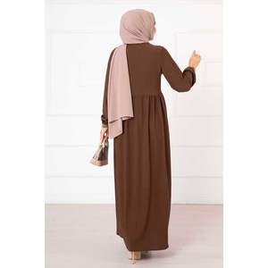 Abaya Marrón con Mangas Elásticas para Jóvenes, Diseño Juvenil - Product Image 4