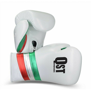 Guantes de boxeo de competición con logotipo personalizado con cordones de cuero de vaca ajuste cómodo disponible en todos los tamaños guantes de competición - Product Image 1