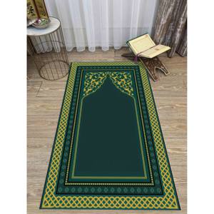 Tapis de prière vert au design islamique : Tapis imprimé pour la décoration moderne des mosquées, avec tapis à poils doux - Product Image 5