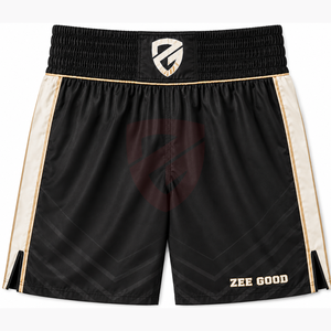 Shorts de boxe Muay Thai personnalisés pour hommes, satin 100% polyester 120g, impression numérique, logo sur le devant, équipement OEM MMA Kickboxing - Product Image 5