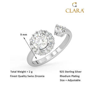 Bague pour femme en argent sterling 925 pur de qualité supérieure, incrustation de diamant taille ovale, plaqué rhodium, option cadeau pour homme - Product Image 5