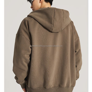 Sudadera con Capucha Personalizada con Cremallera Completa, Estampado Puff de Alta Calidad, Sudadera con Capucha de Felpa Francesa Gruesa, Sudadera con Capucha de Algodón para Hombre con Cremallera Completa - Product Image 3