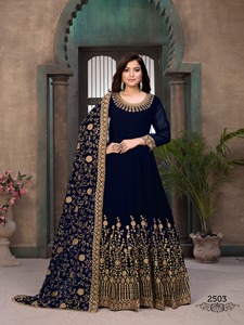 Magnifique à la recherche d'une nouvelle variété incroyable couleur Faux Georgette Salwar Suit & Dupatta broderie séquence travail fournisseur de l'Inde - Product Image 2