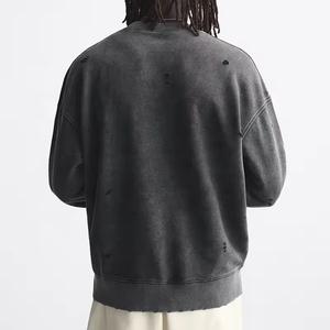 Hoodie uni à col montant et épaules tombantes coupe droite pour homme, style streetwear, idéal pour l'hiver - Product Image 2