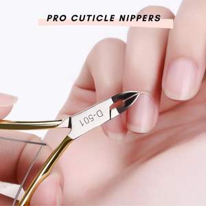 Kit de pinzas para cutículas de manicura y pedicura profesional de acero inoxidable de 2 tonos, cuchillas afiladas de mandíbula ancha para uñas de dedos, portátil duradero - Product Image 6