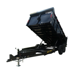 Remolque agrícola basculante hidráulico negro de fábrica, con eje de hierro para semirremolque, para transporte de abono, residuos y materiales a granel, origen Francia - Product Image 1