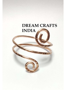 Copper Hammered Spiral Design Cuff <b>Bracelet</b> <b>for</b> Women and <b>Girl</b> Copper Wire Handcrafted Vintage Jewellery Adjustable Non Tarnish - Product Image 2