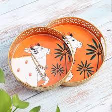 ทำด้วยมือ25x25ซม. ถาดเงินเยอรมันหรูหราสติกเกอร์พิมพ์ลายผลไม้เสิร์ฟสำหรับเทศกาลของขวัญกลับมา - Product Image 1