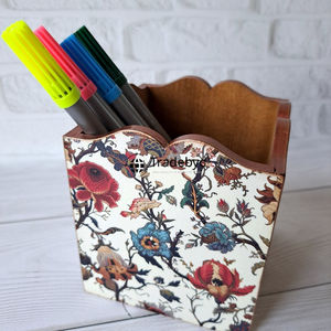 Wooden Enamel Printed Customized <b>Pen</b> <b>Holder</b> Premium <b>Desk</b> Organizer Handmade Office Decor <b>Pen</b> Stand by Tradebyd - Product Image 3