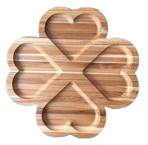 Plateau de service en forme de rectangle Assiette de vaisselle en bois personnalisée Plateau de service en bois avec main Plateau décoratif de service Eid - Product Image 3