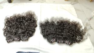 2025 alta calidad Indio Remy grado sin procesar máquina cruda doble trama ondulada pelos 100% cabello crudo 100 gramos paquetes rizados - Product Image 6