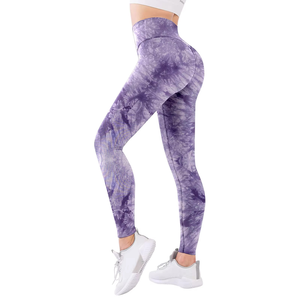 Tie Dye Gym Shorts Mujeres Fitness Levantamiento de cadera Yoga Entrenamiento Pantalones cortos ajustados Leggings sin costuras Push up Yoga Deportes - Product Image 6