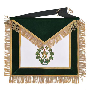 Delantal de regulación escocesa Master Mason Craft, fabricante de Pakistán, verde con vinicultura sintética, no se requiere personalización - Product Image 4
