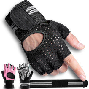 Guantes de entrenamiento transpirables para hombres y mujeres, guantes acolchados para levantamiento de pesas, muñequeras, soporte de protección completa para la palma, agarre, entrenamiento de gimnasio - Product Image 1
