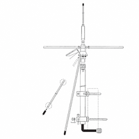 Antena Stasiun Basis Discone AR-HF-D3000 25-3000MHz Pita Lebar Omnidirectional dengan Gain 2-3.5dBi untuk Penerima SDR