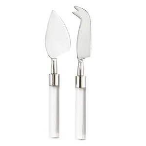 Juego de 3 cuchillos para queso con hoja de acero inoxidable y mango de resina de mármol de tamaño personalizado al por mayor, juego de cubiertos de alta calidad - Product Image 6