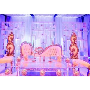 เชิงเทียนติดผนังงานแต่งงานสไตล์อินเดียสำหรับตกแต่งเวทีงานแต่งงานกรอบไฟเบอร์ติดผนังเวที - Product Image 1