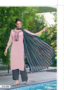 New Heavy Faux Fur Print with Thread and Handwork Formal Party <b>Kurtis</b> for Women - Product Image 4