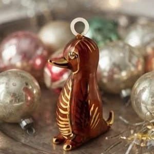 Ornement animalier égyptien artisanal moderne en verre, finition brillante or 24 carats, décoration de Noël suspendue, objet de collection - Product Image 4