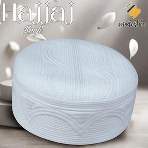 Hajjaj kufi หมวกระบายอากาศอุปกรณ์เสริมผ้าฝ้ายโพลีเอสเตอร์สำหรับมุสลิมตะวันออกกลางสำหรับฤดูใบไม้ผลิฤดูใบไม้ร่วง - Product Image 6