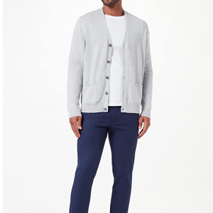 Invierno 2025 Ropa de hombre Cuello en V personalizado Manga larga Jacquard Suéter de punto Cárdigan Diseño personalizado Suéter al aire libre - Product Image 4