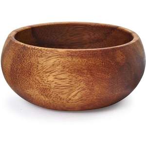 Bol de service en bois naturel pour les collations de fruits à salade ou la table à manger - Product Image 2